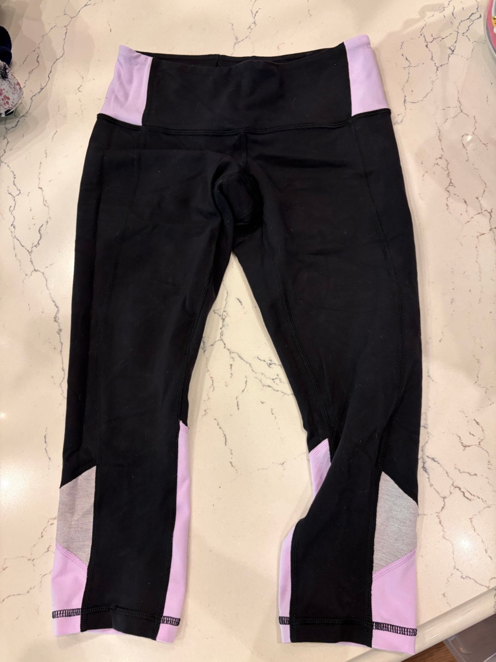 Women’s Black Leggings with Lavender Accent